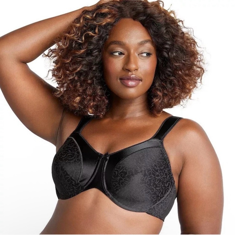 Bali Satin Tracings Minimizer Underwire Bra 3562 Black 40DDD NWT